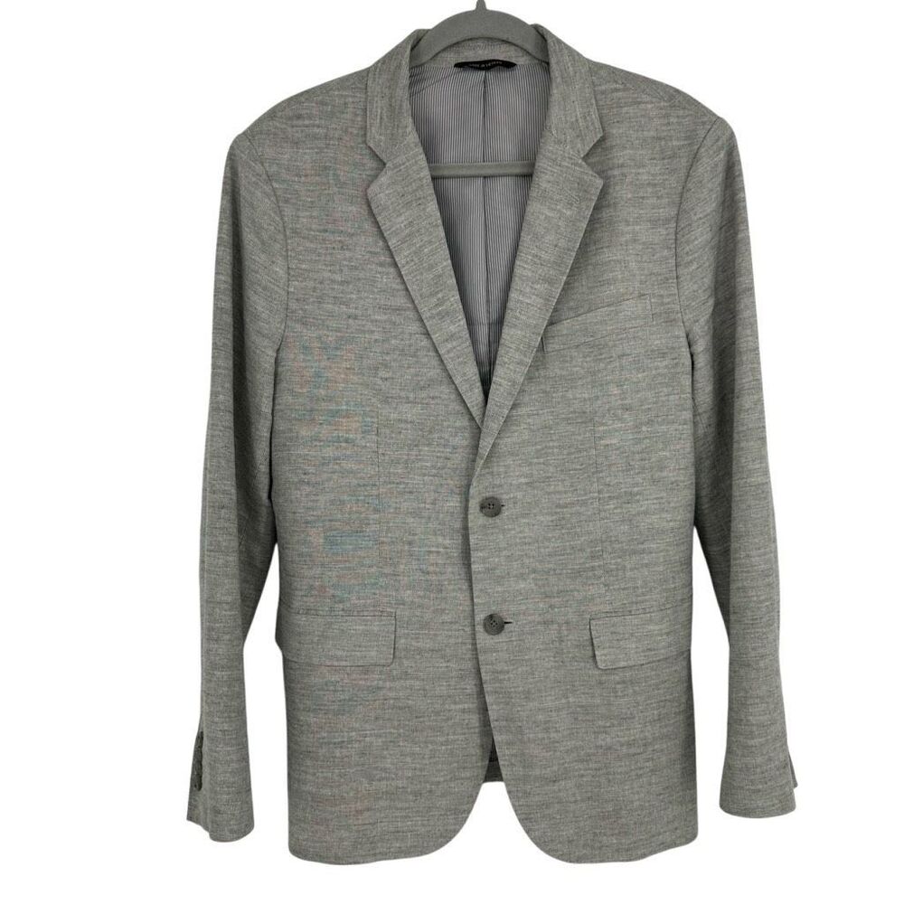 Banana Republic Men’s 42R Tailored Slim Fit Blazer Linen Cotton Sport Coat Grey